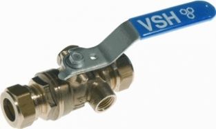 VSH kogelkraan + aftapper 22MM knel (incl.aftapper) 0504713